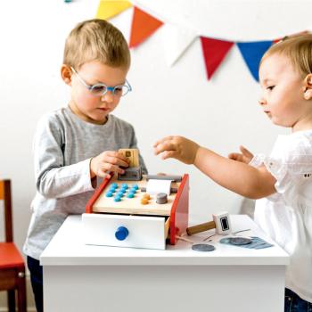 360Home Kinderspielzeug-Simulation Kassierer/in Kasse aus holz